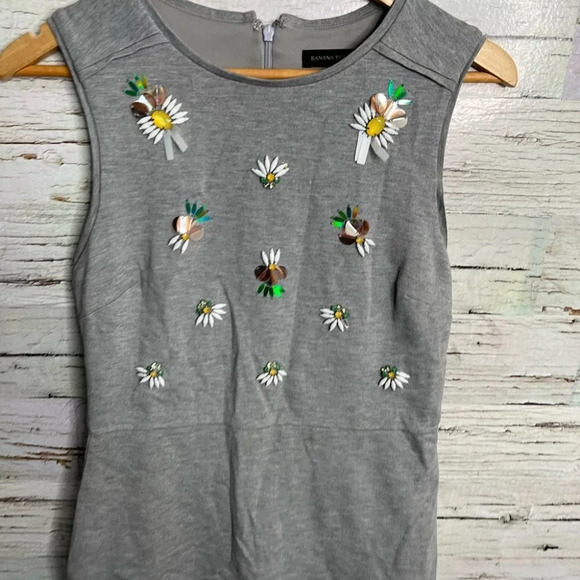 Banana republic gray floral  dress size 4 - Picture 3 of 10